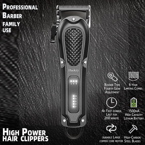 Professional Hair Clippers for Men - Cordless & Corded Barber Clippers for Hair Cutting and Grooming