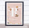 The Card Zoo Baby Birth Details Nursery Christening Woodland Animals Pink Initial R Print