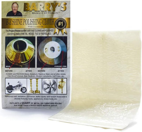 Barry's Restore It All Products - E-Z Shine Polishing Cloth, #1 All-in-ONE Cleaning Cloth for Brass, Rust, Stains,