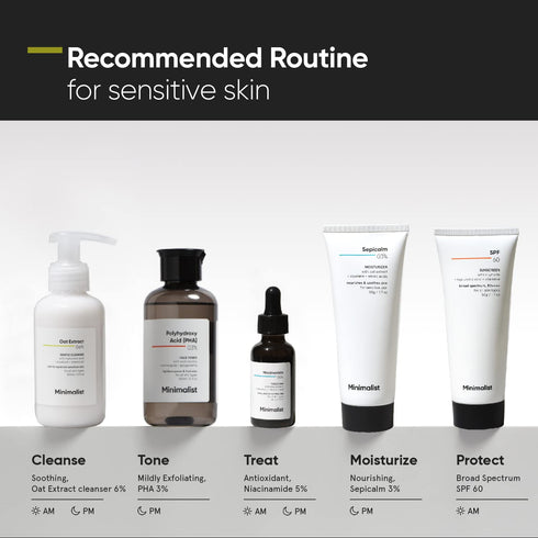 Minimalist 6% Oat Extract Gentle Face Wash for Sensitive, Dry & Dehydrated Skin, 4 Fl Oz / 120 ml