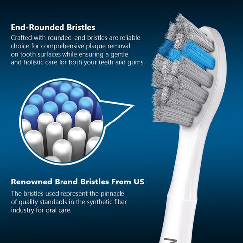 Replacement Brush Heads, 10 Count Compatible with Philips Sonicare Electric Toothbrush, Charcoal/Blue Refills