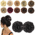 MORICA 2PCS Messy Bun Hair Piece, Fake Messy Bun Scrunchies for Thin Hair, Curly Wavy Synthetic Chignon