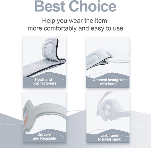 2pcs Fabric Frame and Headgear Compatible with WP, Replacement Frame and Headgear for WP