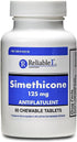 Simethicone 125mg Extra Strength Gas Relief Tablets, Peppermint Flavor, 60 Chewable Pills for Adults, Rapid Bloating