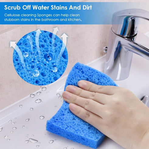 Wsivoiv 8PCS Dish Sponges Kitchen, Premium Blue Dish Washing Kitchen Sponge, Compressed Cleaning Sponges for Cleaning