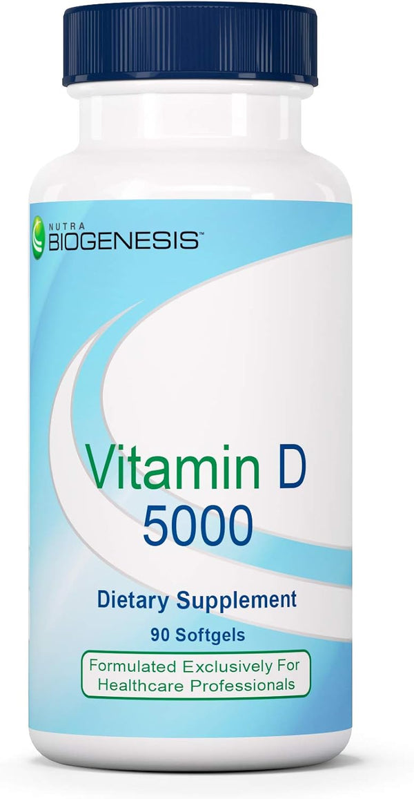 Nutra BioGenesis Vitamin D 5000 - Vitamin D3 5000 IU for Calcium Absorption and Immune Function - 90 Softgels