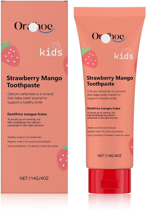 KLYso Strawberry Flavored Kids Toothpaste - Mild Cleaning, Fresh Breath, Teeth Whitening &
