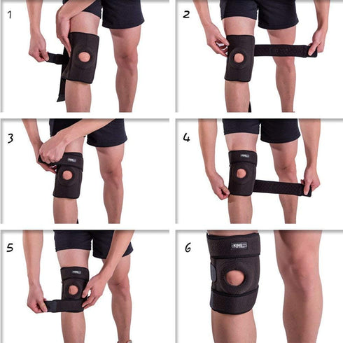 Patella Knee Brace for Arthritis Pain and Support, Adjustable Neoprene Open Knee Sleeve with Side Stabilizers - Grey