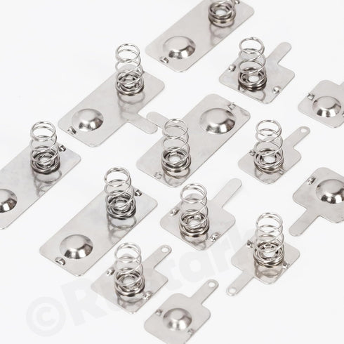 Rustark 100Pcs Battery Spring Plate Assortment Kit Negative to Positive Conversion Spring Contact Plate Battery Springs