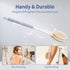 Back Scrubber Body Shower Brush with Anti Slip Long Handle, Soft and Stiff Bristles, Grey