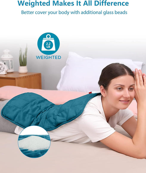 Comfytemp Weighted Heating Pad for Back & Cramps, 2.2lb Electric Neck Shoulder Heat Pad, FSA HSA Eligible, Washable