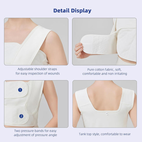 TIERSINI Compression Post Mastectomy without Reconstruction,Post Breast Surgery Compression Bandage, Minimally Invasive