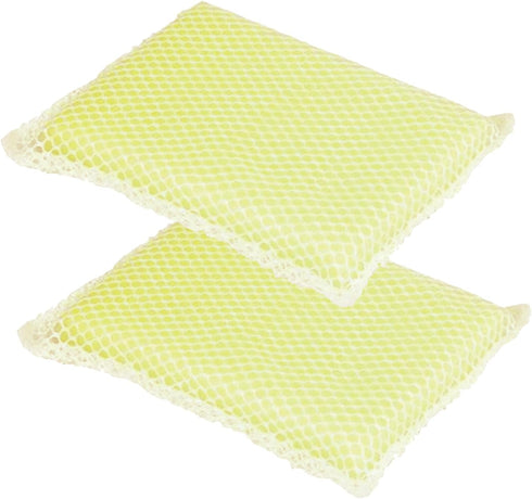LOLA Nylon Net & Sponge Cleaning Pad, Non-Scratch Scrubbing Pads, 2 Pack Safe on Non-Stick Surfaces