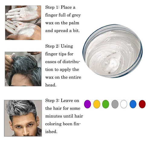 White Hair Color Wax, Natural Hairstyle Wax 4.23 oz, Temporary Cream for Party, Cosplay, Halloween