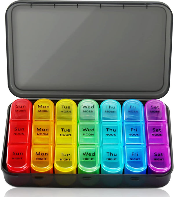 SUMMUE Weekly Pill Organizer 3 Times A Day, 7 Day Pill Box Large