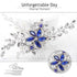 Olbye Blue Rhinestone Wedding Hair Comb Bridal Accessories for Bride and Bridesmaids Silver Hair Piece