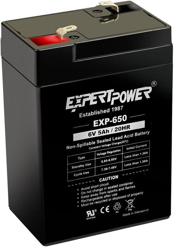 ExpertPower 6V 5Ah SLA Rechargeable Battery