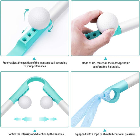 Neck Massager Manual - Pressure Point Massage Sticks Tools Therapy Massager Pressure DeepTissue Point for Neck Shoulder
