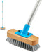 Stainless Steel Deck Scrub Brush, 60" Heavy Duty Floor Scrubber with Pole for Concrete, Patio, Garden Cleaning