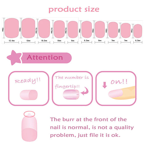 Laza 120pcs Children Nails Press On - Pre-glue Full Cover Nail Tip Kit, Glitter Gradient Color for Kids