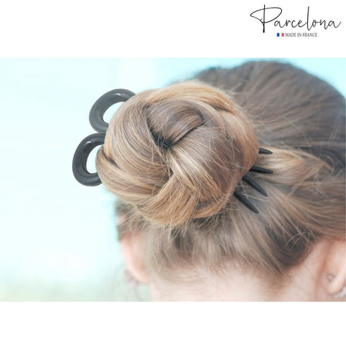Parcelona French Mystic Wavy Set of 3 U Shaped Hair Pins for Women Fashion Flexible Durable Girls Styling Accessories