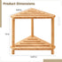 NIMBLOOM 2-Tier 14.57 9.25 12 90 Wood Corner Shower Stool with Storage Shelf, Wooden Bath Bench for Shaving Leg