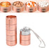 Metal Pill Organizer - Stackable Weekly Travel Medicine Box, Portable Waterproof Aluminum Alloy with Lanyard Rose Gold