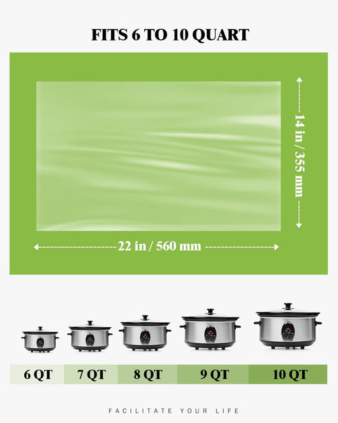 WOKUWOKU 50 6QT 10QT 14 22, 50 Slow Cooker Liners, Cooking Bags Extra Large Disposable Pot Liner Plastic Bags