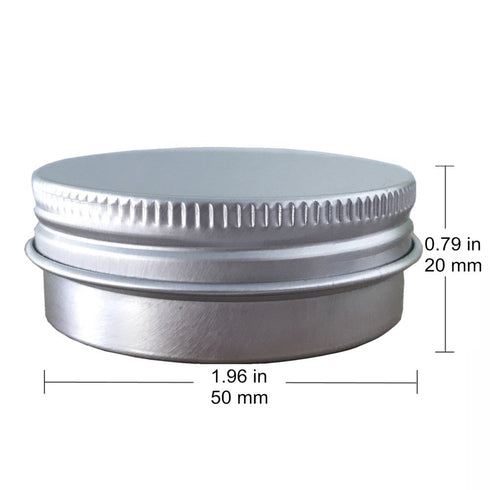 Screw Top Aluminum Tin Jars - Cosmetic Sample Metal Containers, Round Pot for Candle, Lip Balm, 12 Pack (1 OZ)