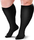 Compression Sock 20-30 mmHg for Women & Men, Wide Calf Travel, Running, Cycling Athletic, Color – Black, Size - XL