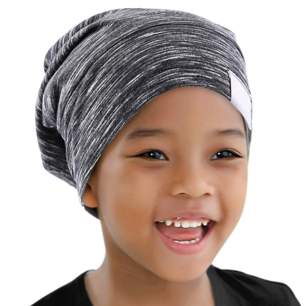 Kids Beanie Sleep Hats Bonnet for Night Sleeping Cap, Silky Lined Satin Bonnet with Adjustable Elastic Band for Natural