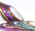 Nail Art Striping Tape Lines Kit, 36 pcs 1mm 2mm 3mm Nail Tape Strips for Design DIY, Silver Nails