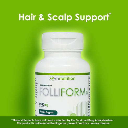 VH Nutrition FOLLIFORM | DHT Blocker for Men and Women | 1500mg Saw Palmetto, 60 Capsules