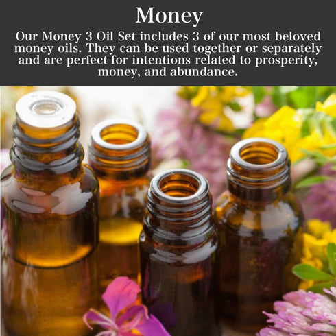 Set Money Oil by Art of The Root | with Wealthy Way, Money Drawing & King Midas Oils | Handmade with Herbs & Essential