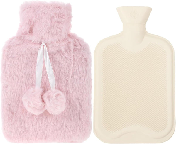 JoanofArc Hot Water Bottle with Soft Cover, Small Hot Water Bag for Menstrual