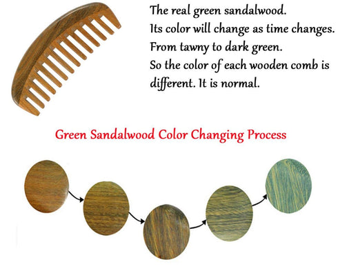 Louise Maelys Wooden Wide Tooth Comb for Curly Hair - Anti-Static Sandalwood Hair Combs for Adults and Kids