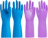 PACIFIC PPE 2 Pairs Dishwashing Cleaning Gloves, Latex Free with Cotton Lining, Large (Purple+Blue)