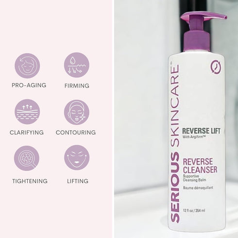 Serious Skincare Reverse Lift Supportive Cleansing Balm – Facial Cleanser for Mature, Thinning, Fragile Skin - Carrot