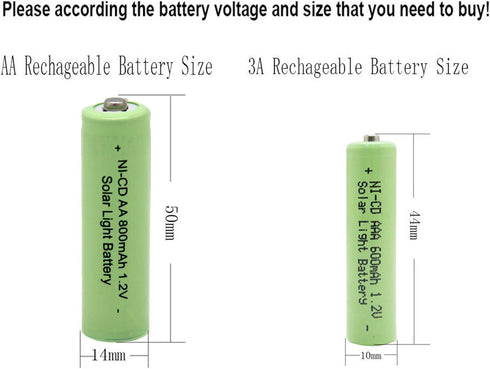 QBLPOWER Ni-CD AA 800mAh 1.2V Rechargeable Battery (8 Pieces) for Solar Outdoor Lights Lamp Garden Yard Lawn