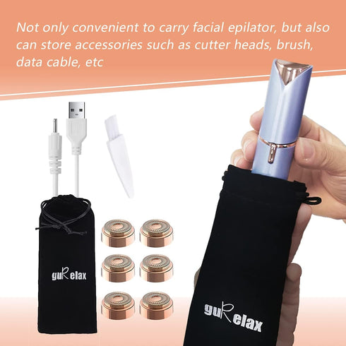 Replacement Heads for Flawless Hair Remover, Gen 2 Blades for Women's Facial Hair Removal with Gurelax Bag