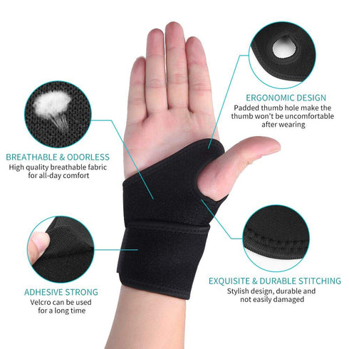 Jacsunco Carpal Tunnel Wrist Brace, Adjustable and Comfortable Wrist Support Brace for Tendinitis and Arthritis, Wrist