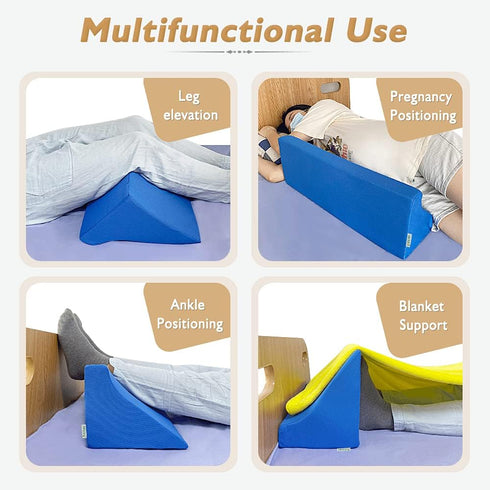 Support23.6" Bed Wedge Pillow for Sleeping Seniors Incline Triangle Pillow Adults Post Surgery Back Support Bedsore