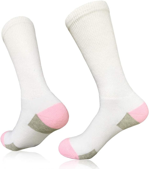 SYOLLAVE Women Diabetic Socks Non-Binding Wide Top Loose Fitting Medical Hospital Socks for Diabetes Edema Thick Ankle
