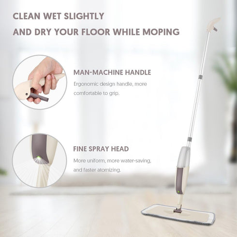 MEXERRIS Wet Mops Spray Mops for Hardwood Floor Cleaning - 3X Reusable Washable Pads for Home & Commercial Use