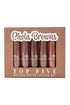 Italia Deluxe Top Five Mousse Matte Lipstick Set, Chola Browns