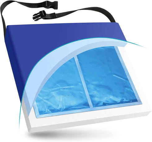 NYOrtho Gel Cushion for Wheelchair, Cooling Gel Pad for Sitting, Non-Slip Cover, Water-Resistant