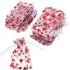 100pcs Love Heart Gift Bags, Drawstring Candy Bags for Jewelry Packaging, Wedding Gift Pouch for Parties