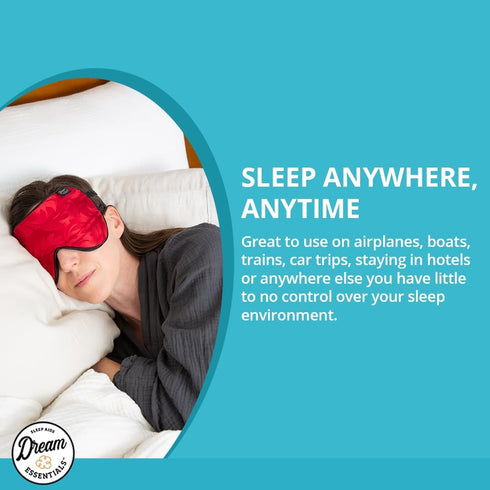 Dream Essentials Ultra Silk 360 Sleep Mask, Mulberry Silk Blindfold Eye Mask with Adjustable Straps, Black