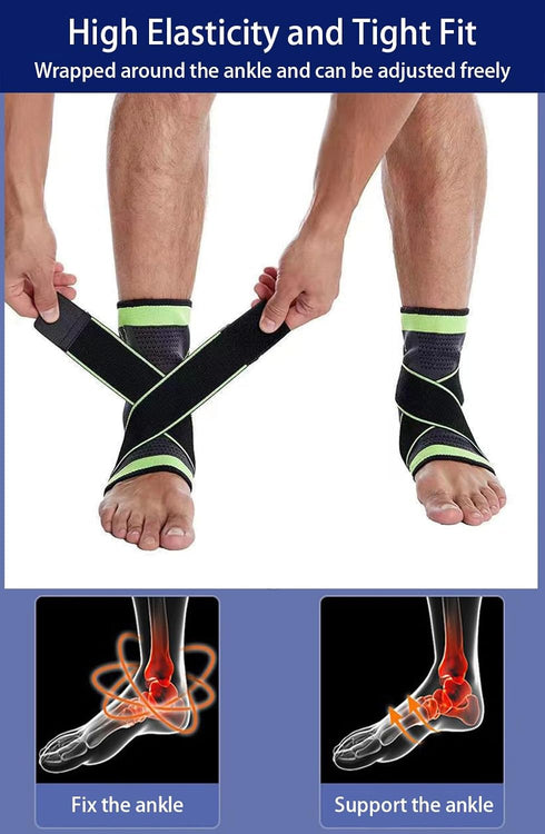 Ankle Compression Sleeve Brace for Men & Women, 2 pcs Plantar Fasciitis Relief, Arch Support Socks, Black Medium