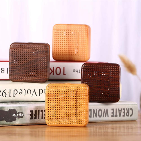 Weljoy Portable Wood Grain Diffuser for Essential Oils – Mini Size for Car or Travel, Quiet, Waterless, Rechargeable